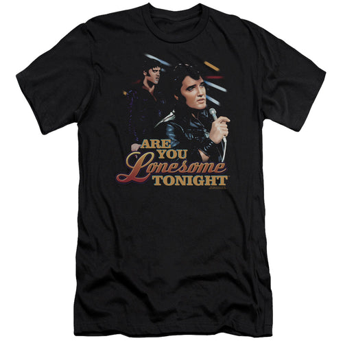 Elvis Presley Are You Lonesome Men's Premium Ultra-Soft 30/1 100% Cotton Slim Fit T-Shirt - Eco-Friendly - Made In The USA