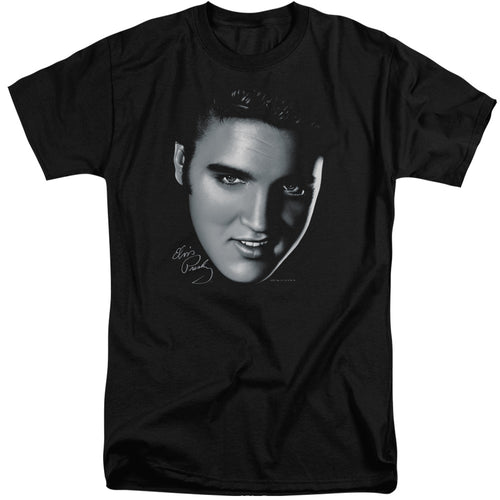 Elvis Presley Big Face Men's 18/1 Tall 100% Cotton Short-Sleeve T-Shirt