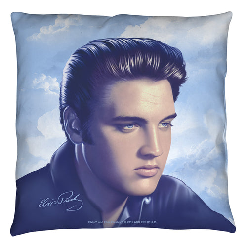 Elvis Presley Special Order Big Portrait Throw Pillow - Spun Polyester Light Weight Cotton - Canvas Look and Feel - Blown and Closed - 2-sided