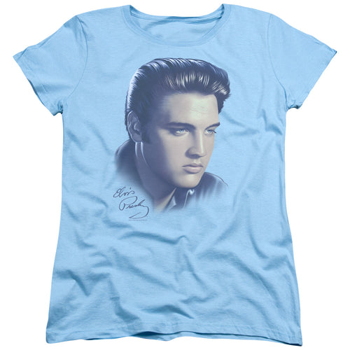 Elvis Presley Big Portrait Women's 18/1 100% Cotton Short-Sleeve T-Shirt