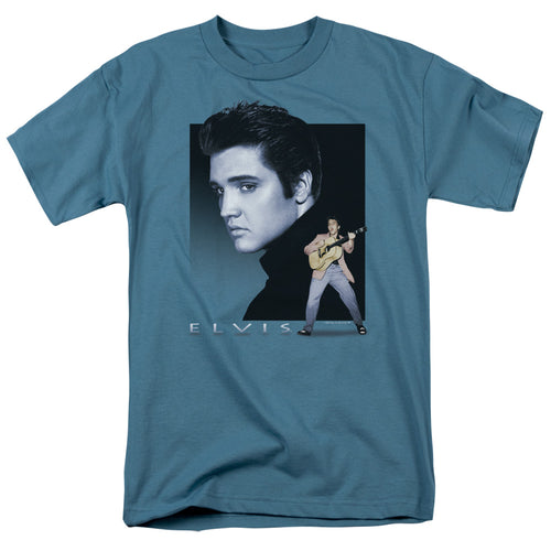 Elvis Presley Special Order Blue Rocker Men's 18/1 100% Cotton Short-Sleeve T-Shirt