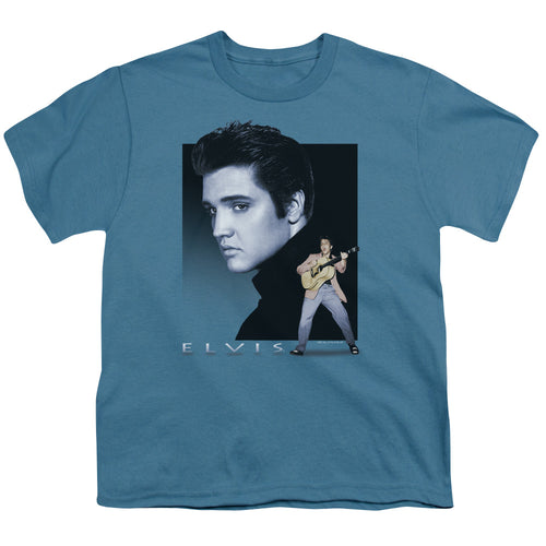 Elvis Presley Blue Rocker Youth 18/1 100% Cotton Short-Sleeve T-Shirt