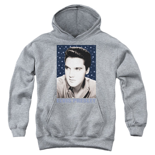 Elvis Presley Blue Sparkle Youth 50% Cotton 50% Poly Pull-Over Hoodie