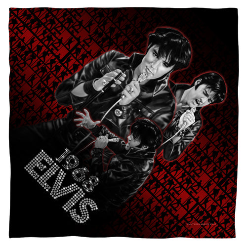 Elvis Presley Comback Performance 100% Polyester Bandana - 21 x 21 inches - 1-Sided