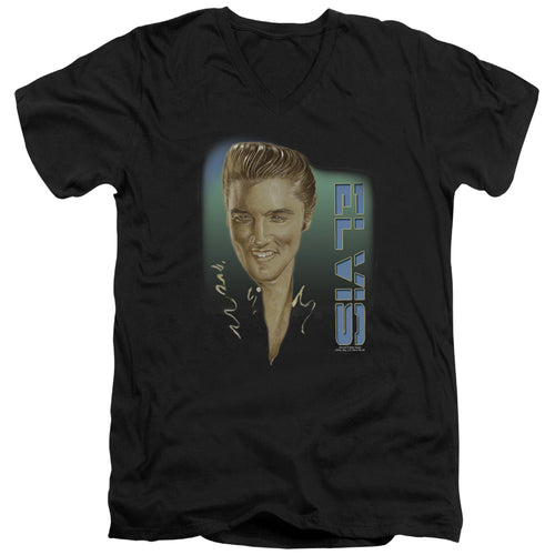 Elvis Presley Elvis 56 Men's 30/1 100% Cotton Slim Fit V-Neck T-Shirt
