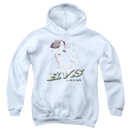 Elvis Presley Elvis Is A Verb Youth 50% Cotton 50% Poly Pull-Over Hoodie