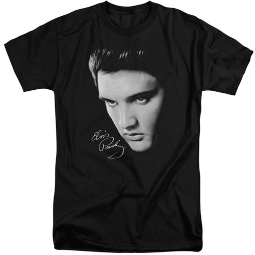 Elvis Presley Face Men's 18/1 Tall 100% Cotton Short-Sleeve T-Shirt