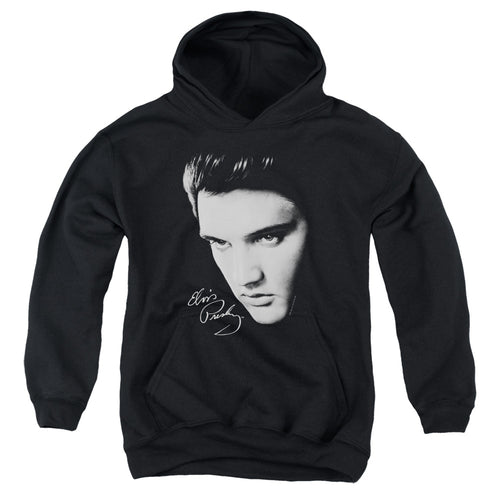 Elvis Presley Face Youth 50% Cotton 50% Poly Pull-Over Hoodie