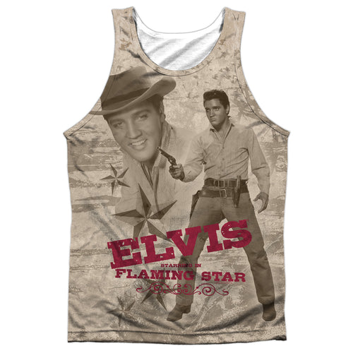 Elvis Presley Special Order Flaming Star Men's Regular Fit 100% Polyester Tank Top