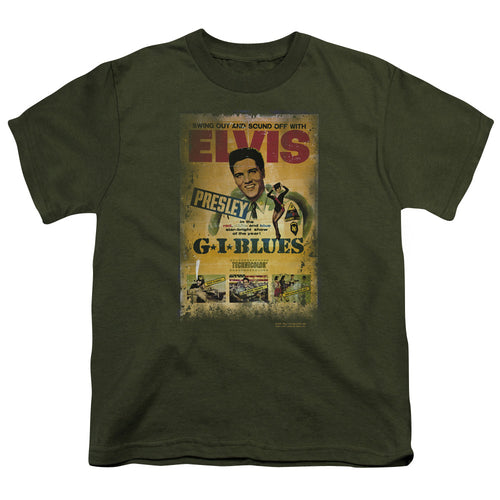 Elvis Presley Gi Blues Poster Youth 18/1 100% Cotton Short-Sleeve T-Shirt