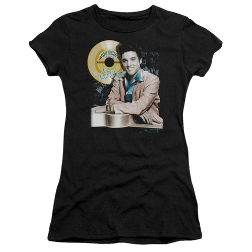 Elvis Presley Special Order Gold Record Junior's 30/1 100% Cotton Cap-Sleeve Sheer T-Shirt