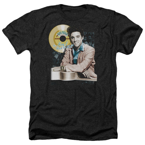 Elvis Presley Special Order Gold Record Men's 30/1 Heather 60% Cotton 40% Poly Short-Sleeve T-Shirt