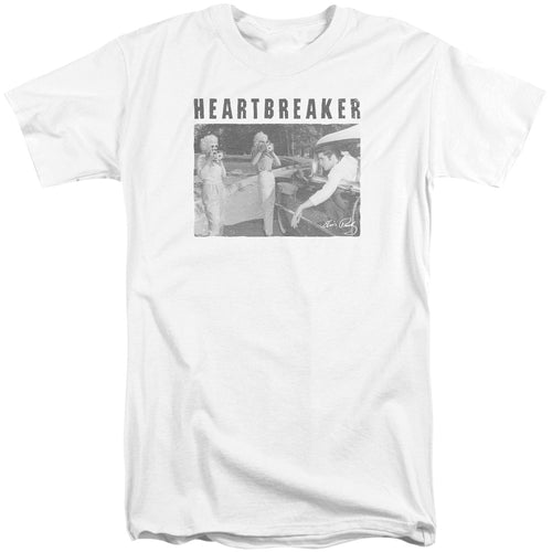 Elvis Presley Heartbreaker Men's 18/1 Tall 100% Cotton Short-Sleeve T-Shirt
