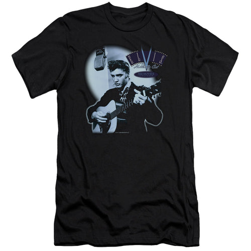 Elvis Presley Special Order Hillbilly Cat Men's Premium Ultra-Soft 30/1 100% Cotton Slim Fit T-Shirt - Eco-Friendly - Made In The USA