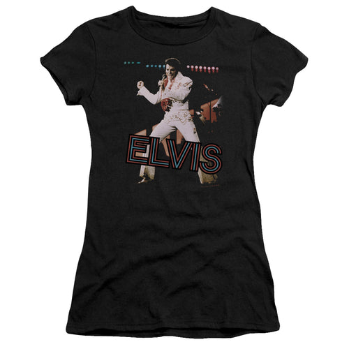 Elvis Presley Hit The Lights Junior's 30/1 100% Cotton Cap-Sleeve Sheer T-Shirt
