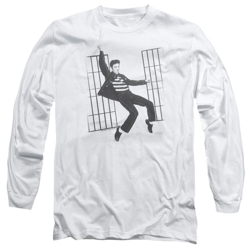 Elvis Presley Jailhouse Rock Men's 18/1 Long Sleeve 100% Cotton T-Shirt
