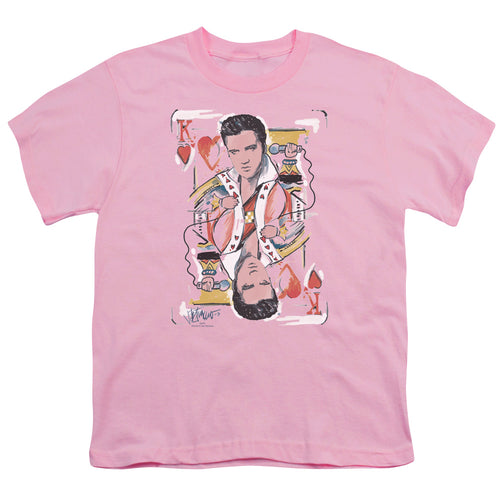 Elvis Presley King Of Hearts Youth 18/1 100% Cotton Short-Sleeve T-Shirt