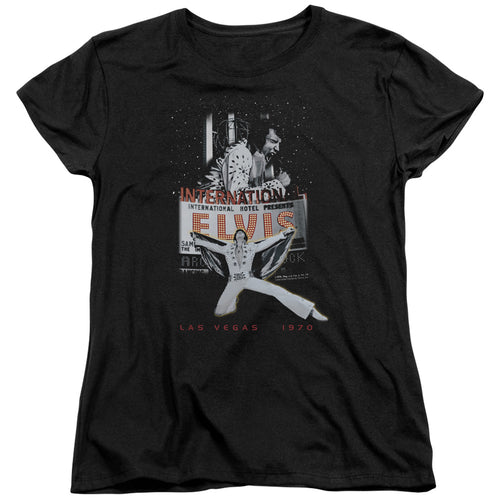 Elvis Presley Las Vegas Women's 18/1 100% Cotton Short-Sleeve T-Shirt