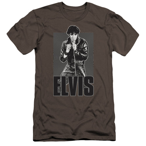 Elvis Presley Leather Men's Premium Ultra-Soft 30/1 100% Cotton Slim Fit T-Shirt - Eco-Friendly - Made In The USA