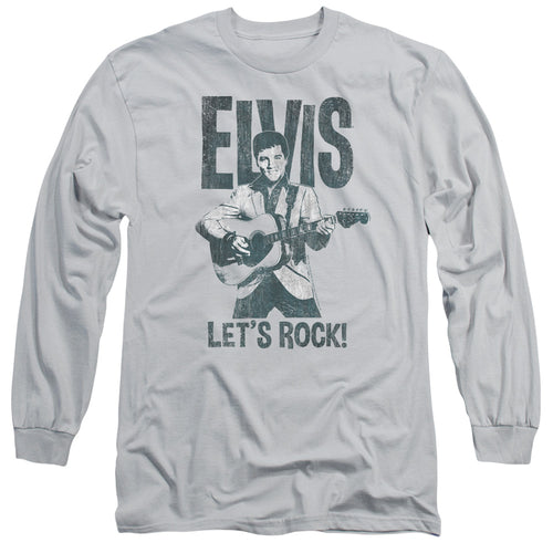 Elvis Presley Let's Rock Men's 18/1 Long Sleeve 100% Cotton T-Shirt