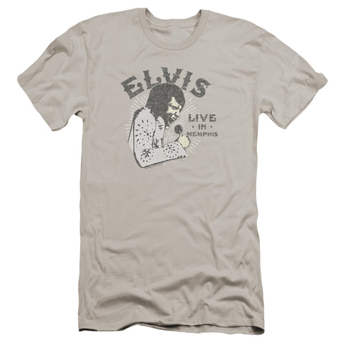 Elvis Presley Live In Memphis Men's Premium Ultra-Soft 30/1 100% Cotton Slim Fit T-Shirt - Eco-Friendly - Made In The USA