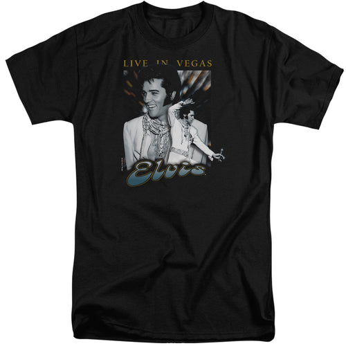 Elvis Presley Live In Vegas Men's 18/1 Tall 100% Cotton Short-Sleeve T-Shirt