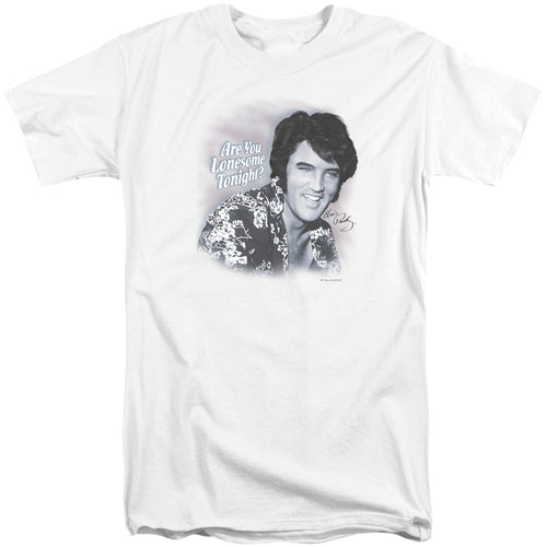 Elvis Presley Lonesome Tonight Men's 18/1 Tall 100% Cotton Short-Sleeve T-Shirt
