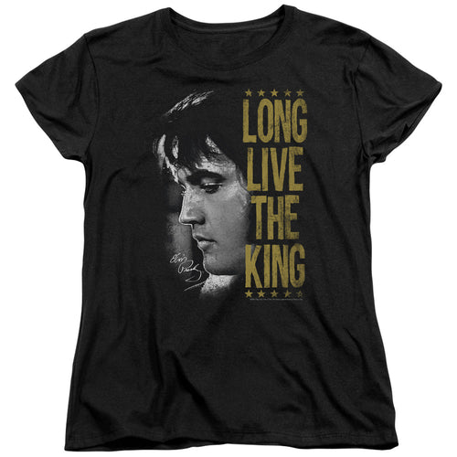 Elvis Presley Long Live The King Women's 18/1 100% Cotton Short-Sleeve T-Shirt