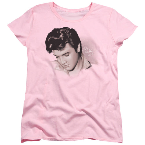 Elvis Presley Looking Down Women's 18/1 100% Cotton Short-Sleeve T-Shirt