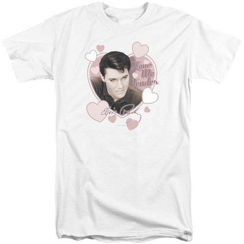 Elvis Presley Love Me Tender Men's 18/1 Tall 100% Cotton Short-Sleeve T-Shirt