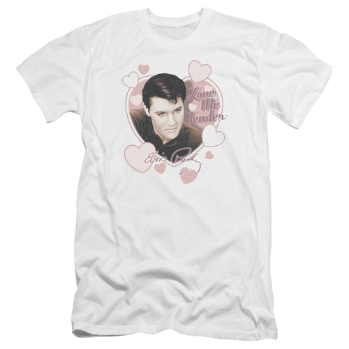 Elvis Presley Love Me Tender Men's Premium Ultra-Soft 30/1 100% Cotton Slim Fit T-Shirt - Eco-Friendly - Made In The USA