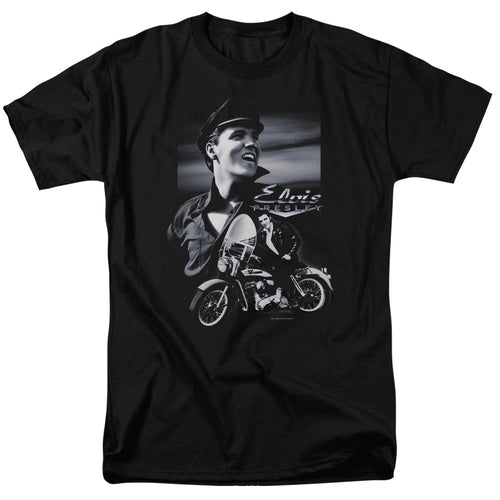 Elvis Presley Motorcycle Men's 18/1 100% Cotton Short-Sleeve T-Shirt