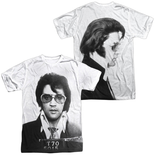 Elvis Presley Special Order Mugshot (Front/Back Print) Men's Regular Fit 100% Polyester Short-Sleeve T-Shirt