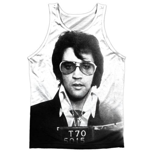 Elvis Presley Special Order Mugshot Men's Regular Fit 100% Polyester Tank Top