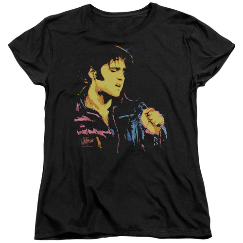 Elvis Presley Neon Elvis Women's 18/1 100% Cotton Short-Sleeve T-Shirt