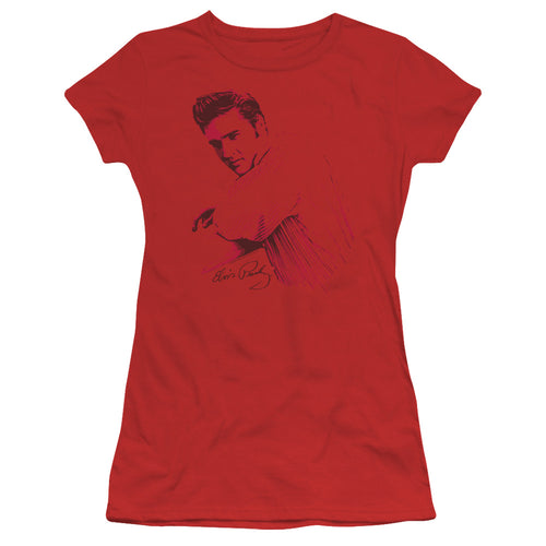 Elvis Presley On The Range Junior's 30/1 100% Cotton Cap-Sleeve Sheer T-Shirt