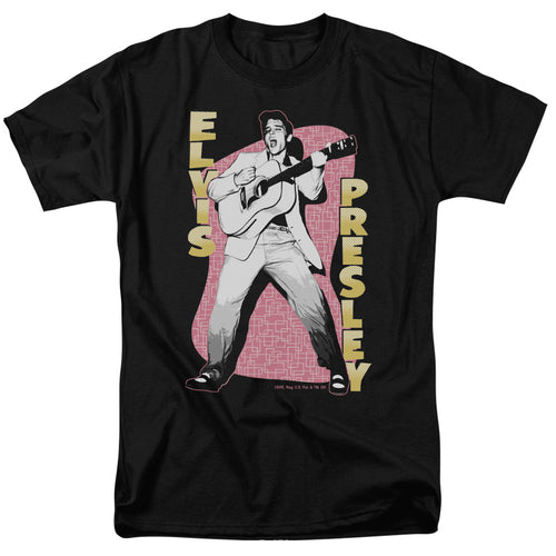 Elvis Presley Pink Rock Men's 18/1 100% Cotton Short-Sleeve T-Shirt