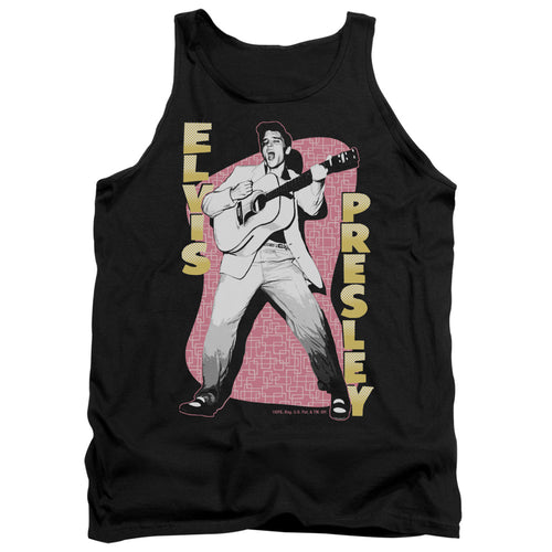 Elvis Presley Pink Rock Men's 18/1 100% Cotton Tank Top