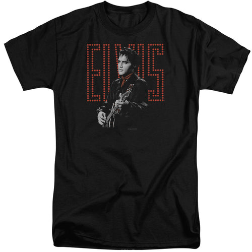 Elvis Presley Red Guitarman Men's 18/1 Tall 100% Cotton Short-Sleeve T-Shirt