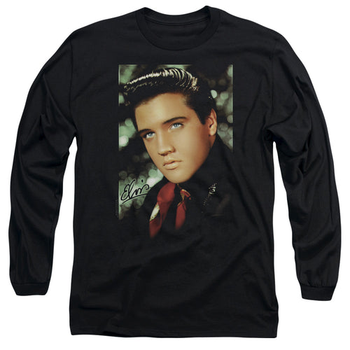 Elvis Presley Special Order Red Scarf Men's 18/1 Long Sleeve 100% Cotton T-Shirt