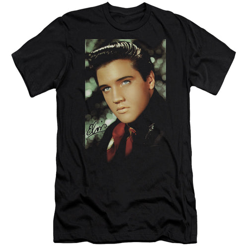Elvis Presley Special Order Red Scarf Men's 30/1 100% Cotton Slim Fit Short-Sleeve T-Shirt