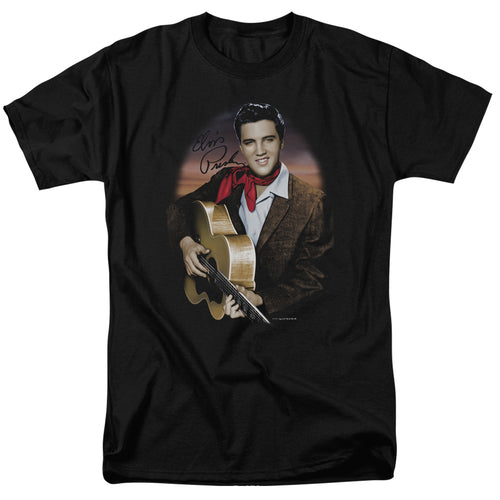 Elvis Presley Red Scarf #2 Men's 18/1 100% Cotton Short-Sleeve T-Shirt
