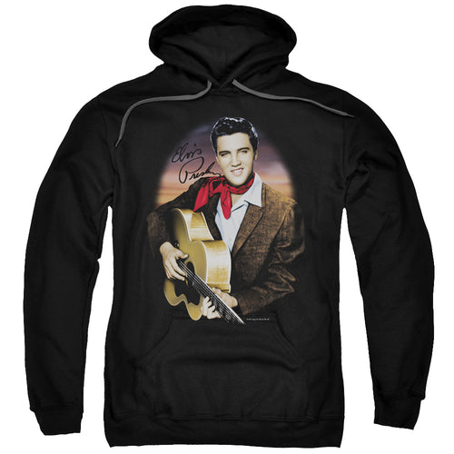 Elvis Presley Red Scarf #2 Men's Pull-Over 75% Cotton 25% Poly Hoodie