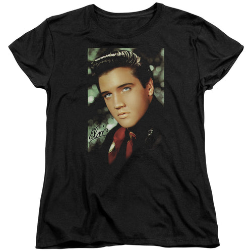 Elvis Presley Red Scarf Women's 18/1 100% Cotton Short-Sleeve T-Shirt