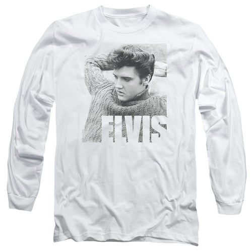 Elvis Presley Relaxing Men's 18/1 Long Sleeve 100% Cotton T-Shirt