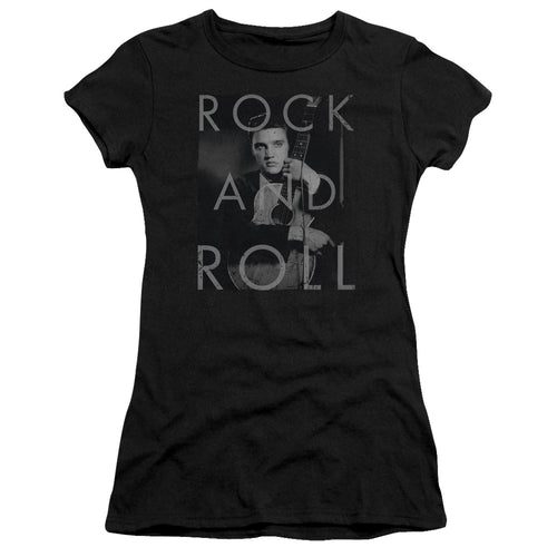 Elvis Presley Rock And Roll Junior's 30/1 100% Cotton Cap-Sleeve Sheer T-Shirt