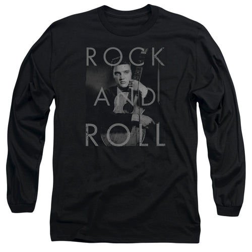 Elvis Presley Rock And Roll Men's 18/1 Long Sleeve 100% Cotton T-Shirt