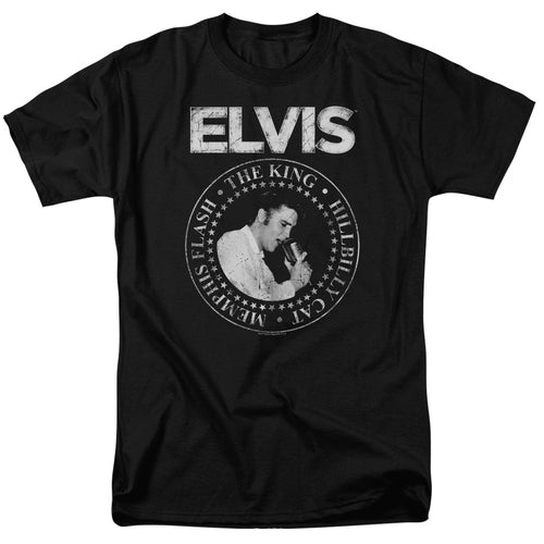 Elvis Presley Rock King Men's 18/1 100% Cotton Short-Sleeve T-Shirt
