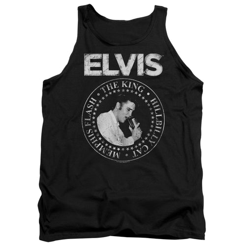 Elvis Presley Rock King Men's 18/1 100% Cotton Tank Top