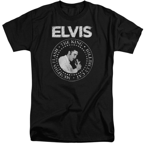 Elvis Presley Rock King Men's 18/1 Tall 100% Cotton Short-Sleeve T-Shirt